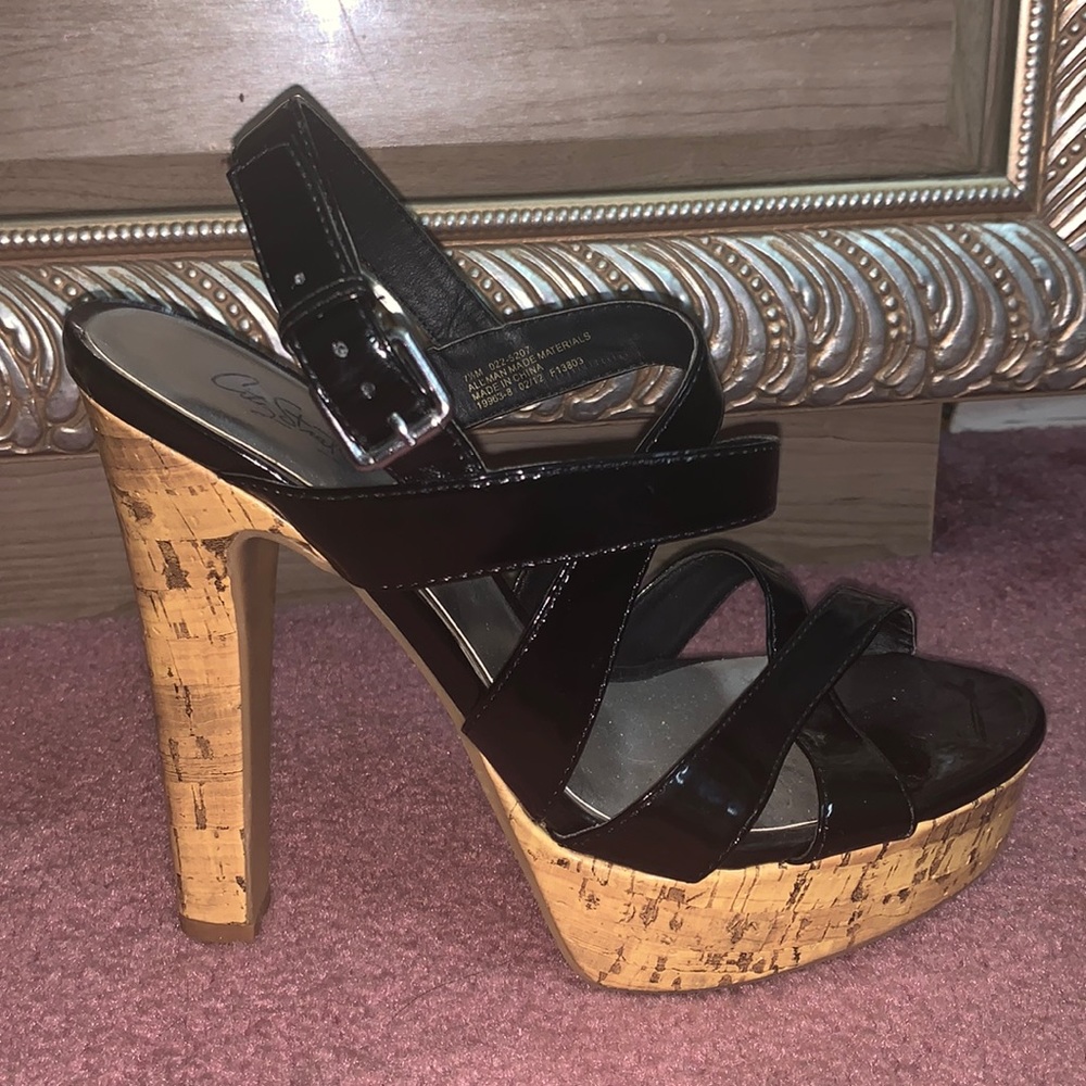 Black strappy heels